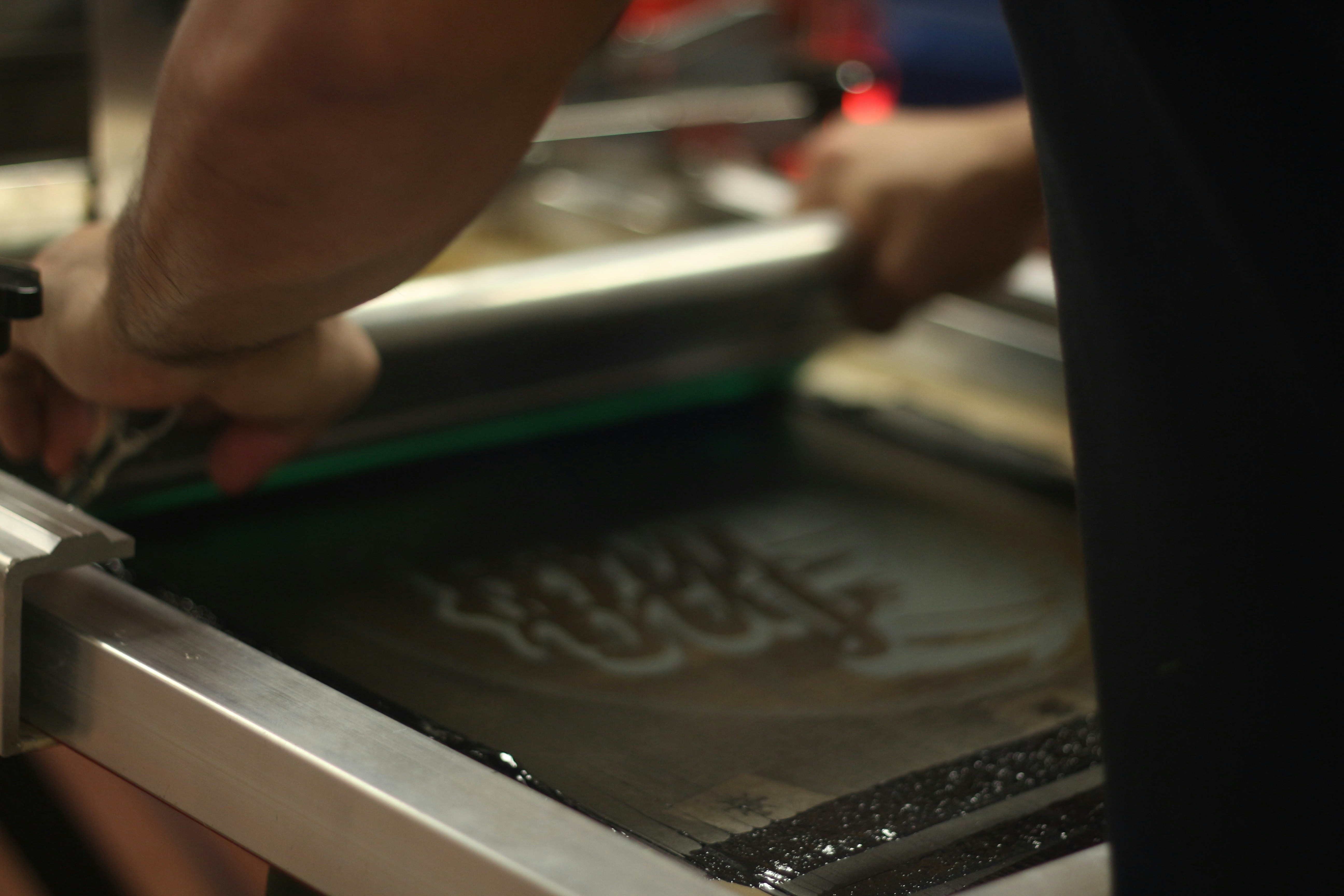 Custom screen printed shirts and hoodies display